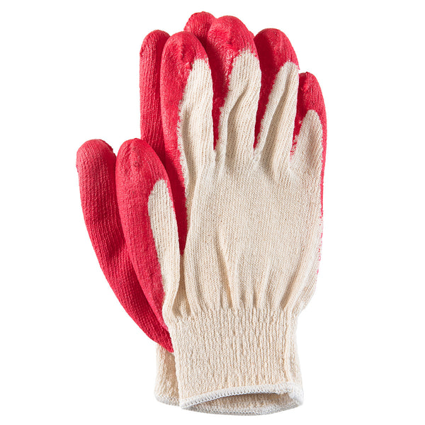 Guante algodón cubierto protección rojo 10 pares
